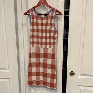 En Saison Checkered Mini Dress - Brown and Cream